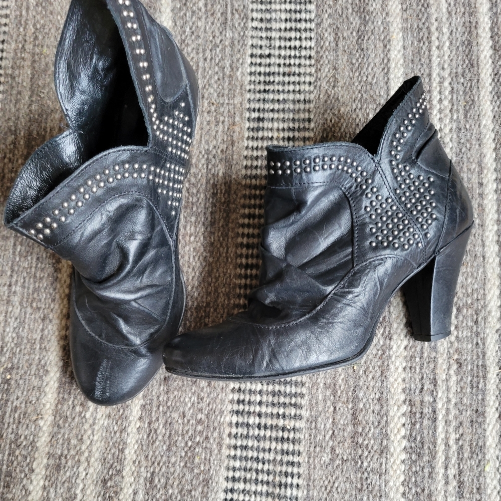 Black studded booties